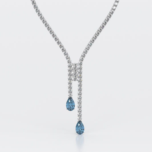Lussolo Celeste Duo Tennis Necklace